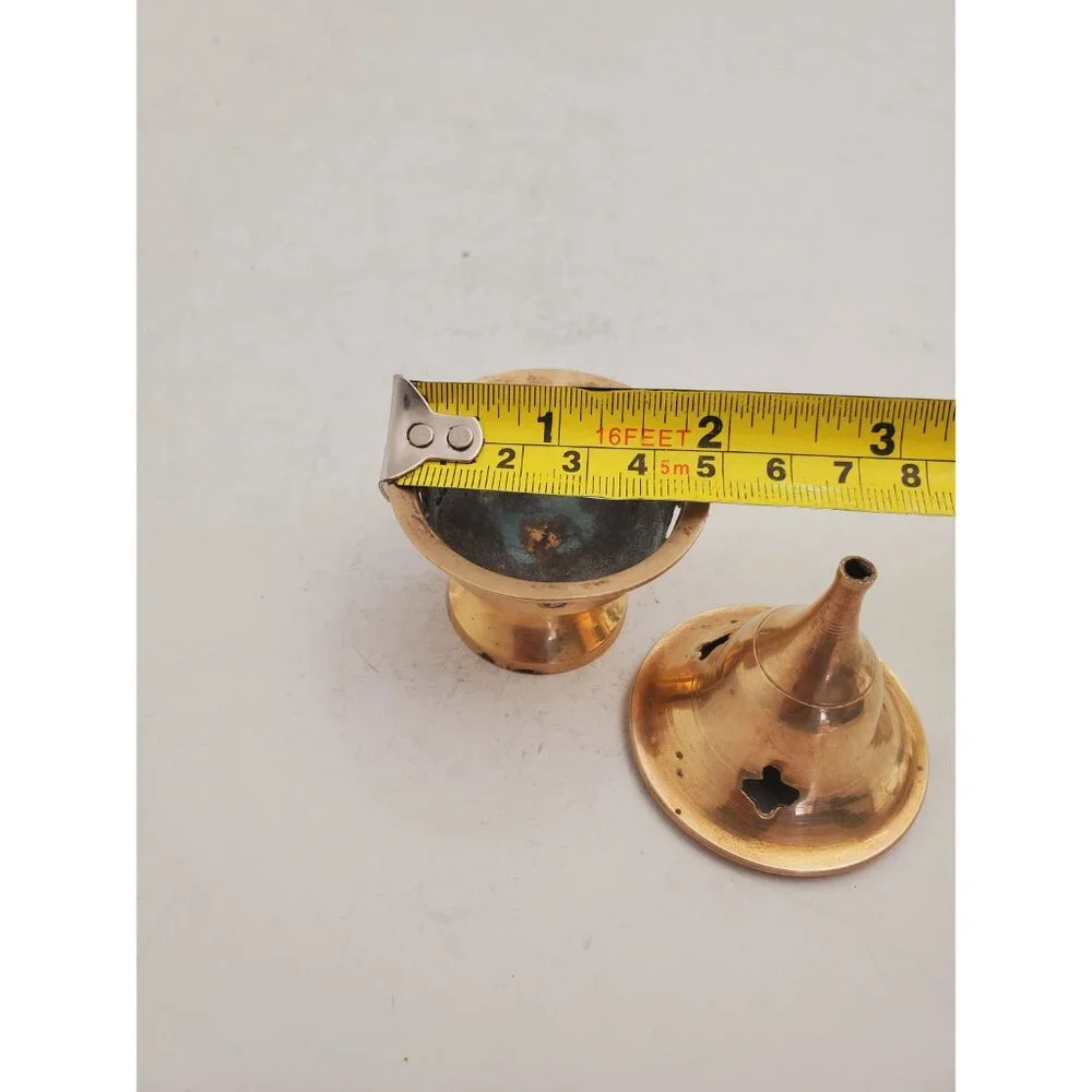 Vintage Brass Stick/Cone Incense Burner small burner with lid, made in i… - Picture 8 of 10